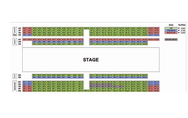 Seat map for Sideshow